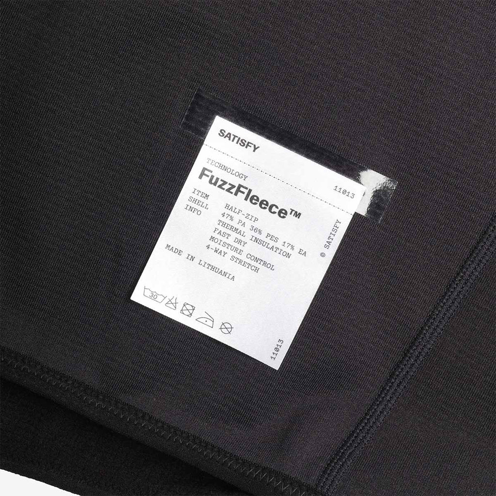 Satisfy FuzzFleece Half Zip, Black, Detail Shot 3