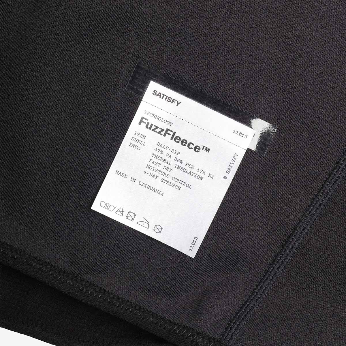 Satisfy FuzzFleece Half Zip, Black, Detail Shot 3