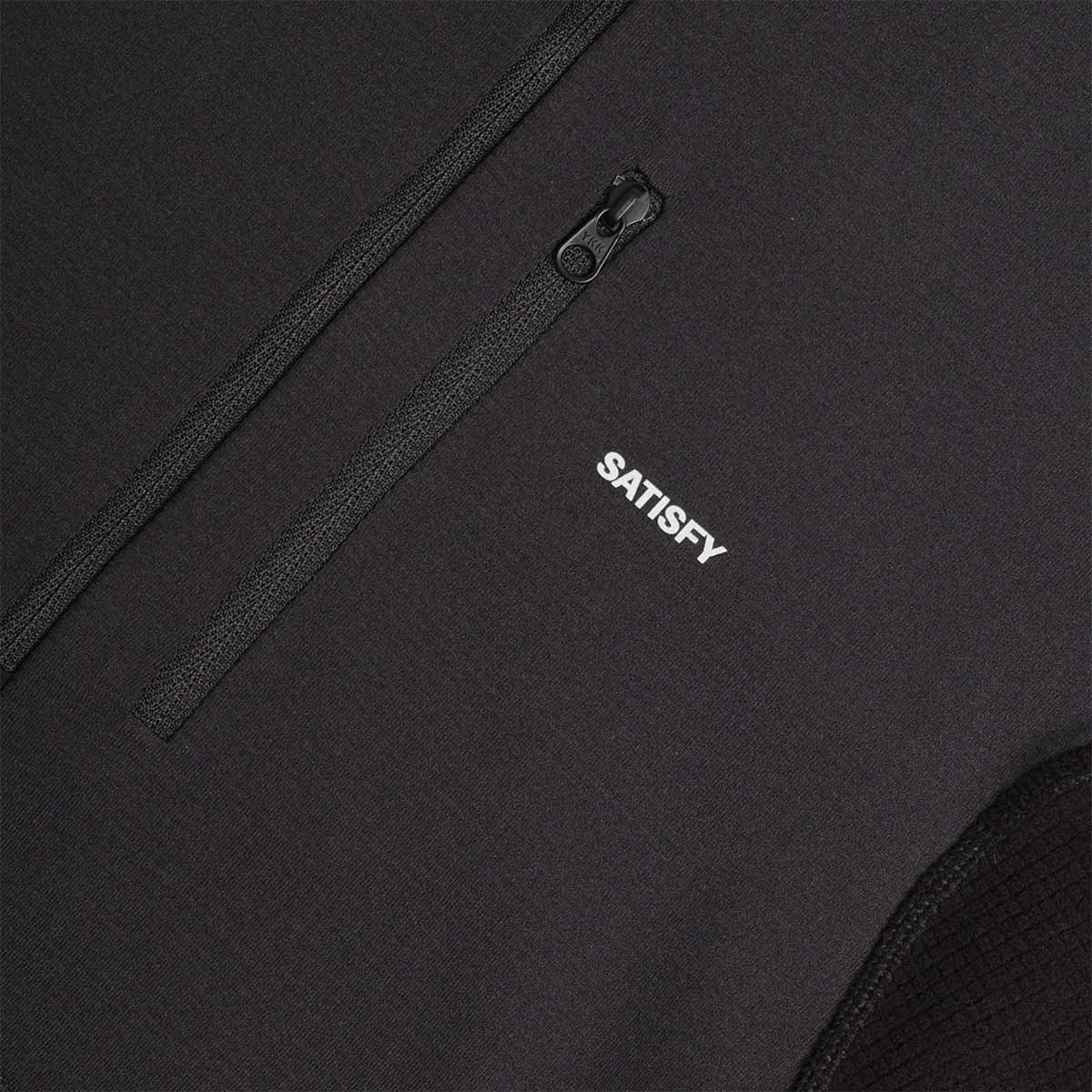 Satisfy FuzzFleece Half Zip, Black, Detail Shot 4