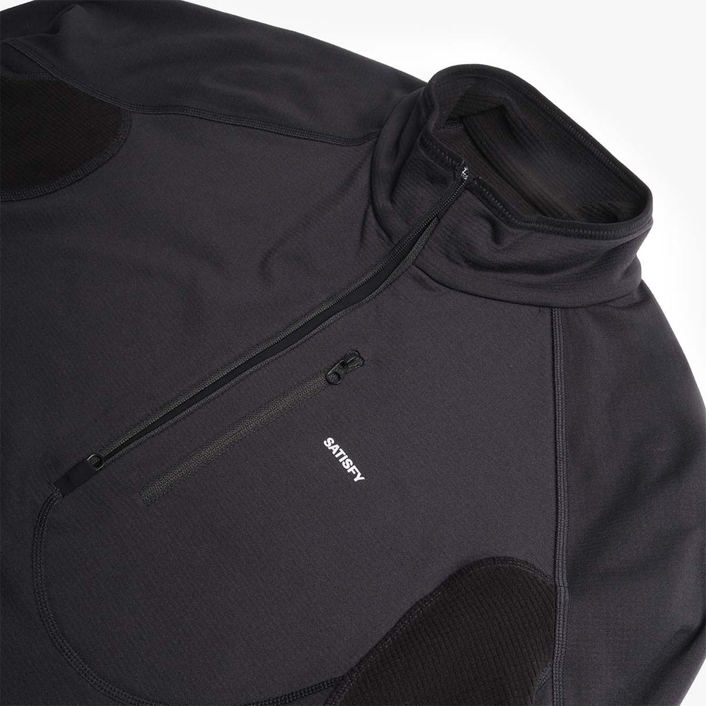 Satisfy FuzzFleece Half Zip, Black, Detail Shot 5