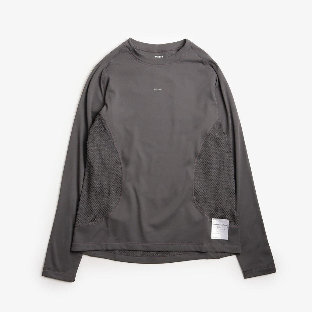 Satisfy FuzzFleece Octa Long T-Shirt, Dark Shadow, Detail Shot 1