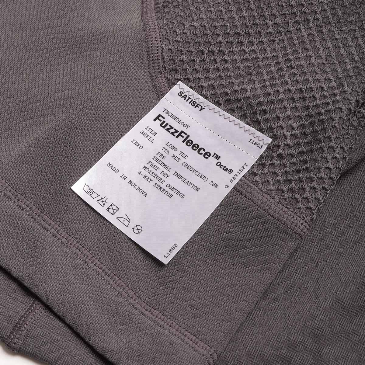 Satisfy FuzzFleece Octa Long T-Shirt, Dark Shadow, Detail Shot 4