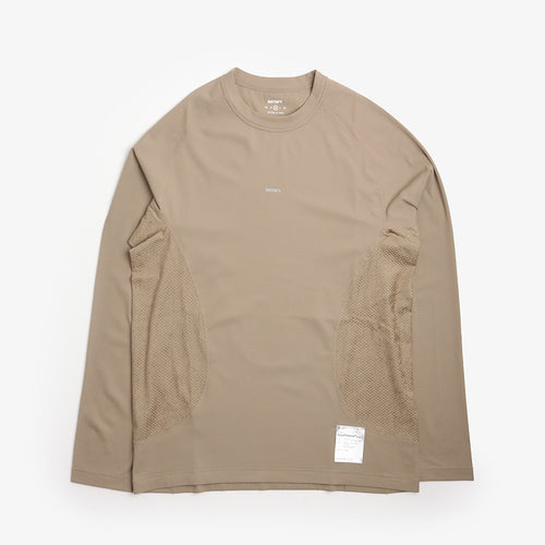 Satisfy Fuzzfleece Octa Long Sleeve T-Shirt in Fallen Rock, front view