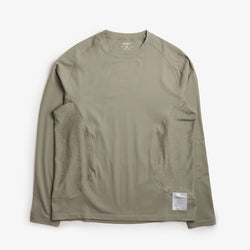 thumbnail Satisfy FuzzFleece Octa Long T-Shirt, Vetiver, Detail Shot 1