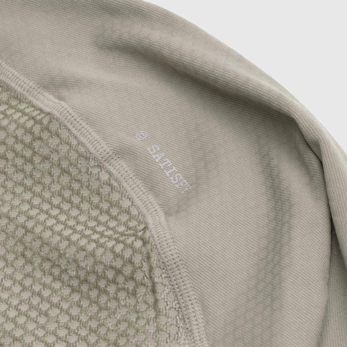 Satisfy FuzzFleece Octa Long T-Shirt, Vetiver, Detail Shot 5