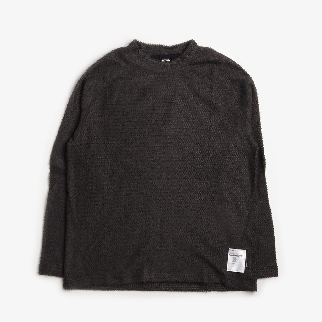 Satisfy FuzzFleece AD Long T-Shirt, Phantom, Detail Shot 1