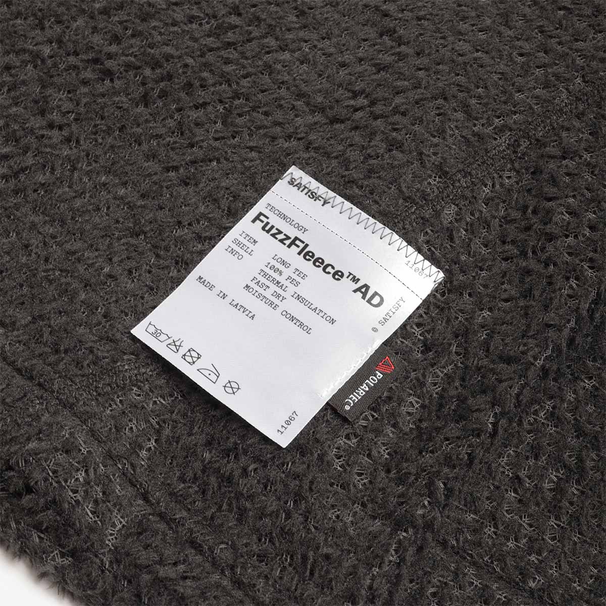 Satisfy FuzzFleece AD Long T-Shirt, Phantom, Detail Shot 3