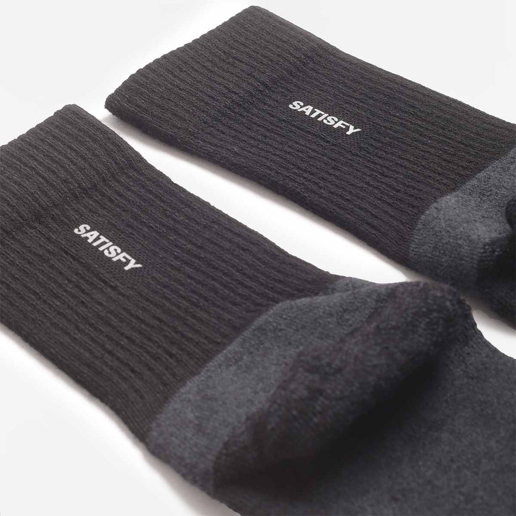 Satisfy Merino Nylon Tube Socks, Black, Detail Shot 5