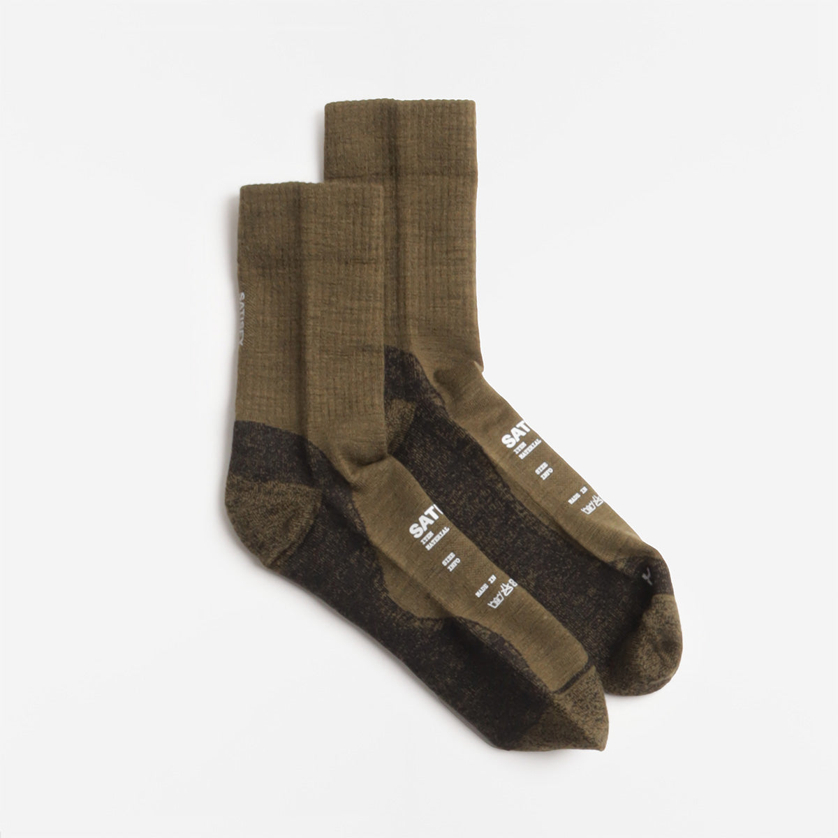 Satisfy Merino Nylon Tube Socks, Dark Olive, Detail Shot 1