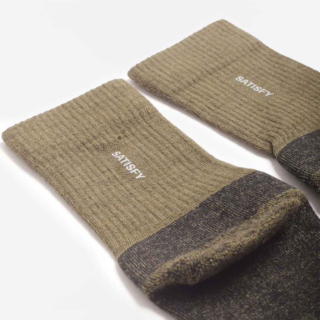 Satisfy Merino Nylon Tube Socks, Dark Olive, Detail Shot 4