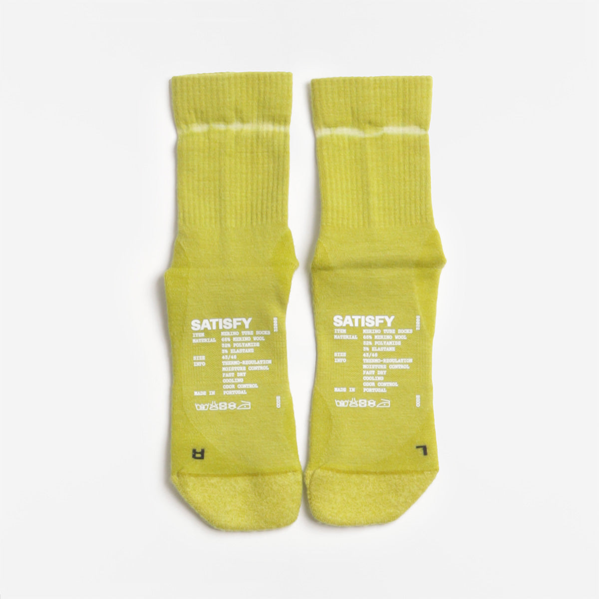 Satisfy Merino Nylon Tube Socks, Tie-Dye Grenbole Green, Detail Shot 2