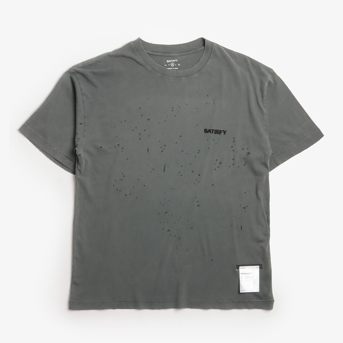 Satisfy MothTech T-Shirt, Faded Black, Detail Shot 1