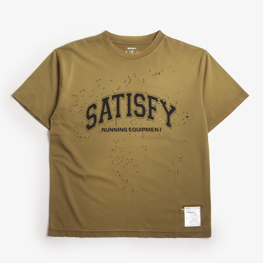 Satisfy MothTech T-Shirt, Sun Bleached Military Olive, Detail Shot 1