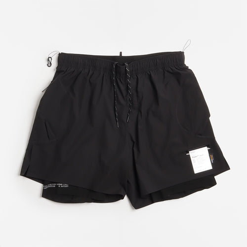 Satisfy Rippy Cordura 5" Trail Shorts, Black, Detail Shot 1