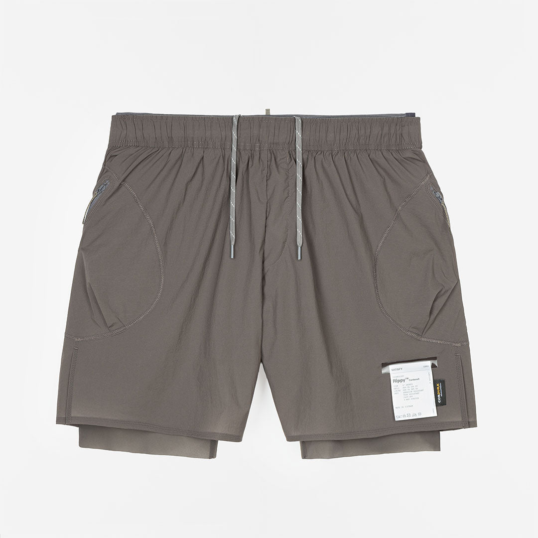 Satisfy Rippy Cordura 5 inch Shorts in Subterranean, front view