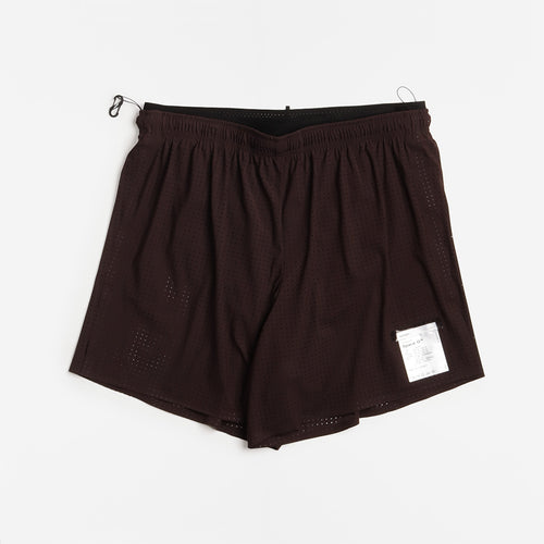 Satisfy Space-O 5" Shorts, Deep Mahogany, Detail Shot 1