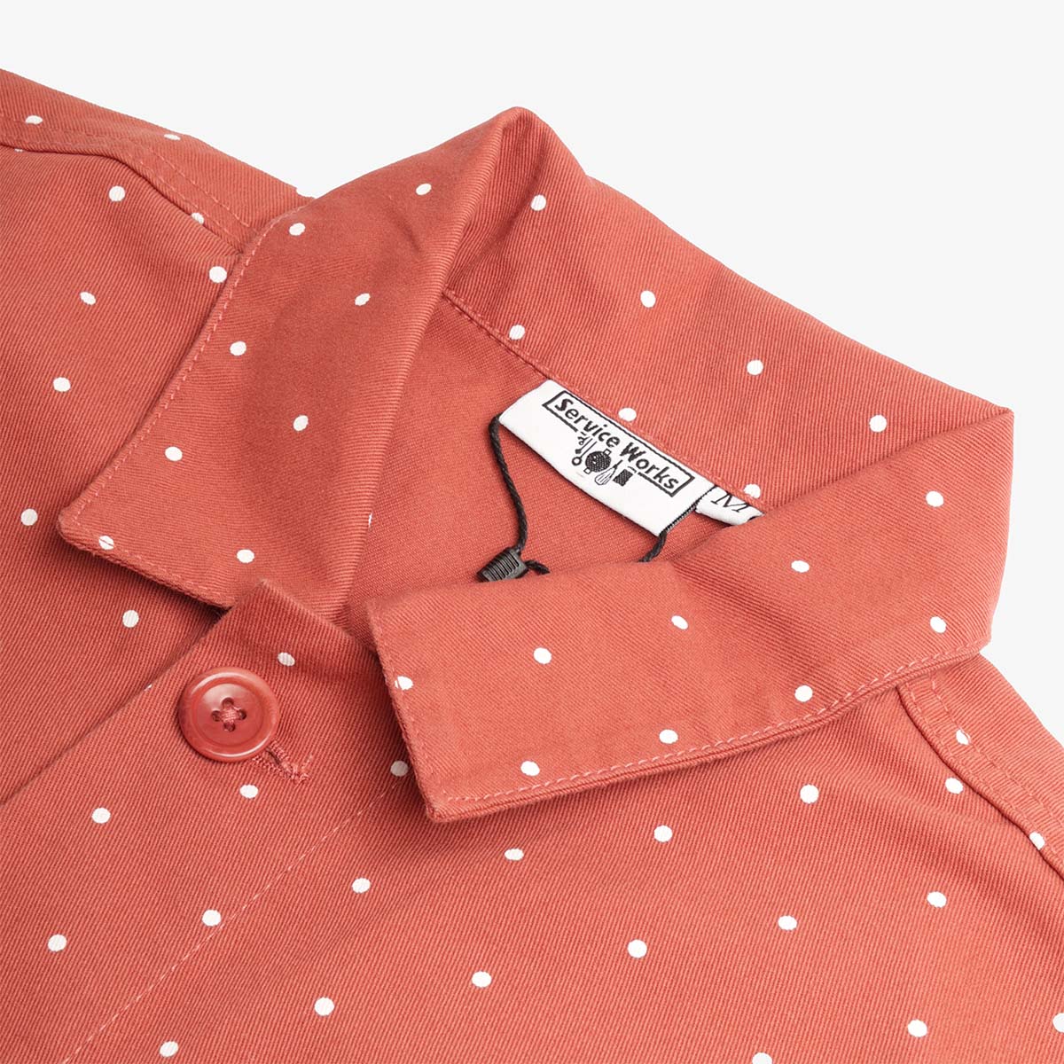Service Works Polka Dot Chore Shirt, Clay, Detail Shot 3