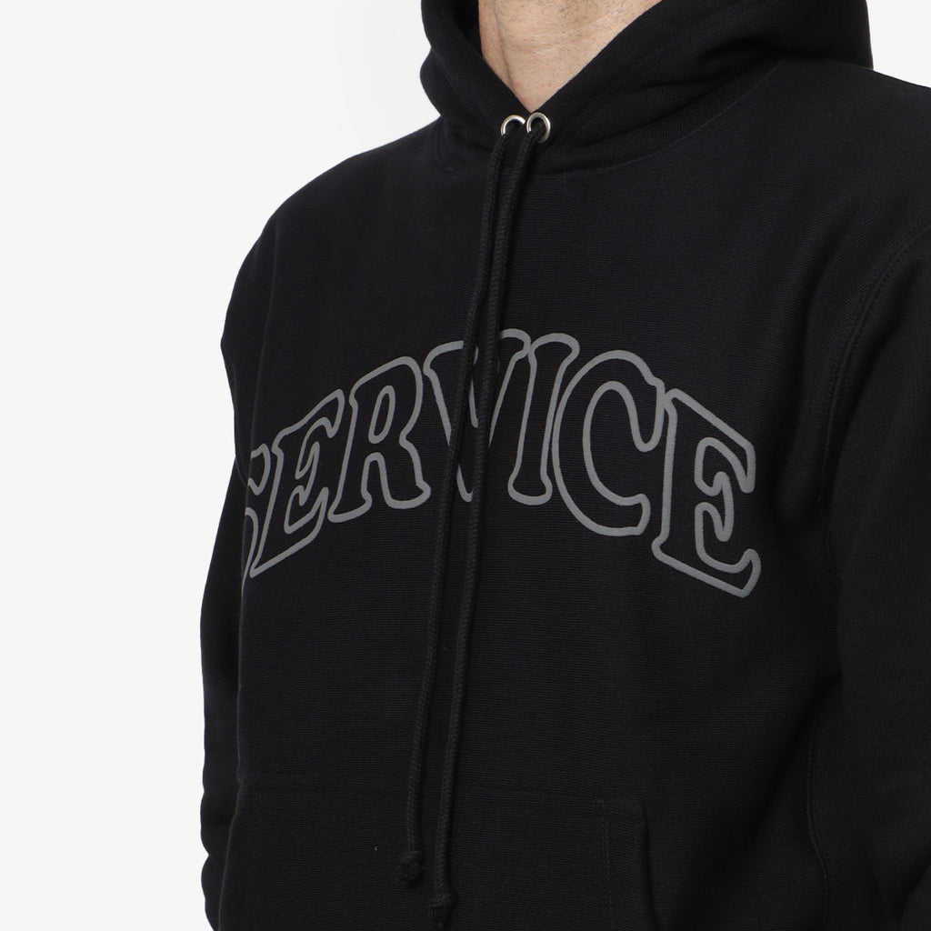 Service Works Arch Logo Hoodie, Black, Detail Shot 2