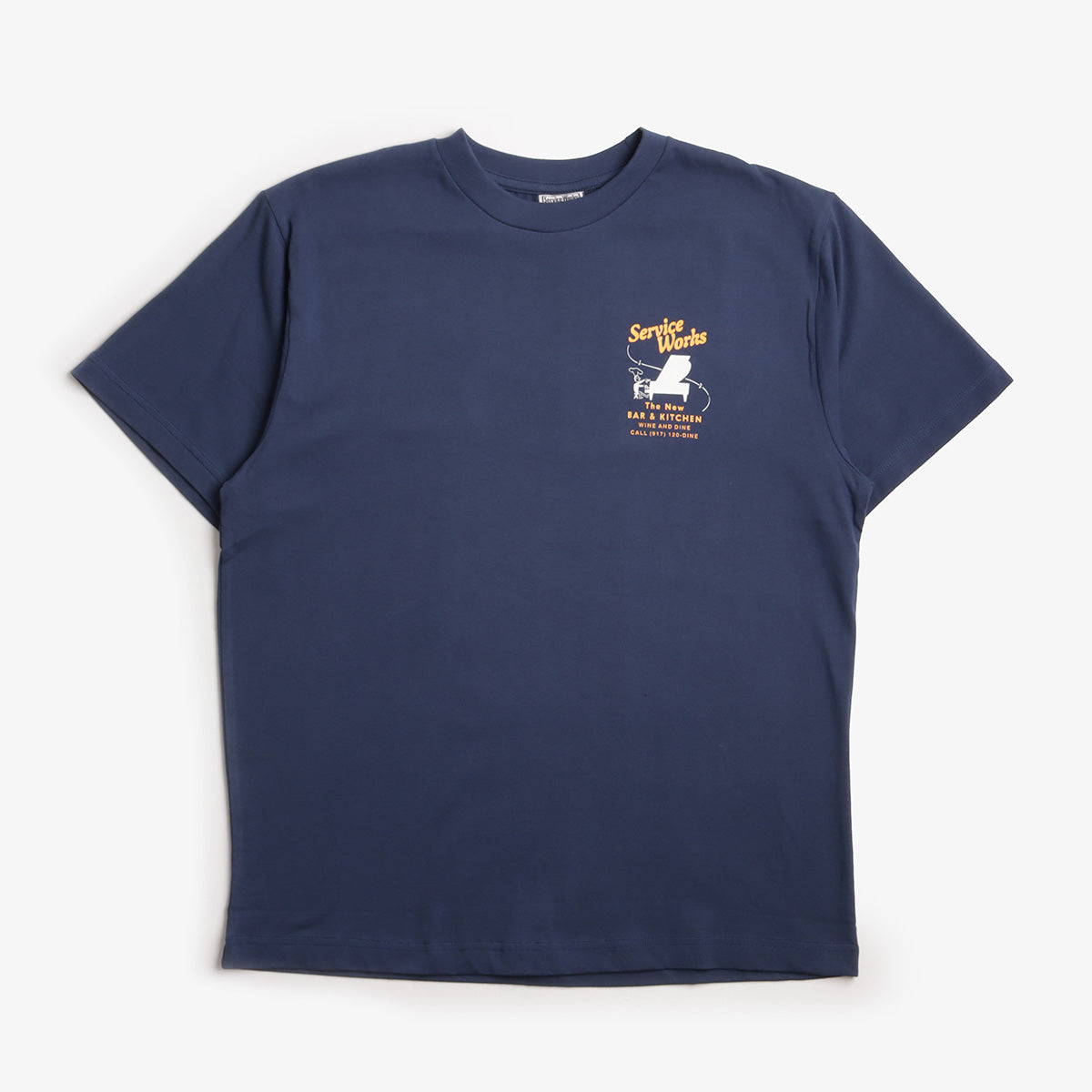 Service Works Bar + Kitchen T-Shirt, Navy, Detail Shot 1