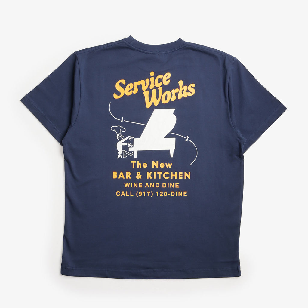Service Works Bar + Kitchen T-Shirt, Navy, Detail Shot 2