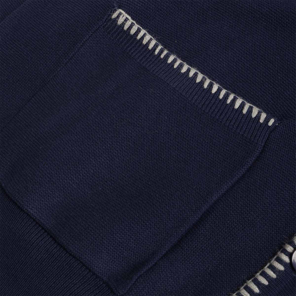 Service Works Blanket Stitch Cardigan, Navy, Detail Shot 2