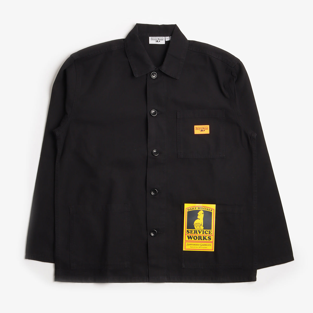 main Service Works Canvas Chore Shirt, Black, Detail Shot 1