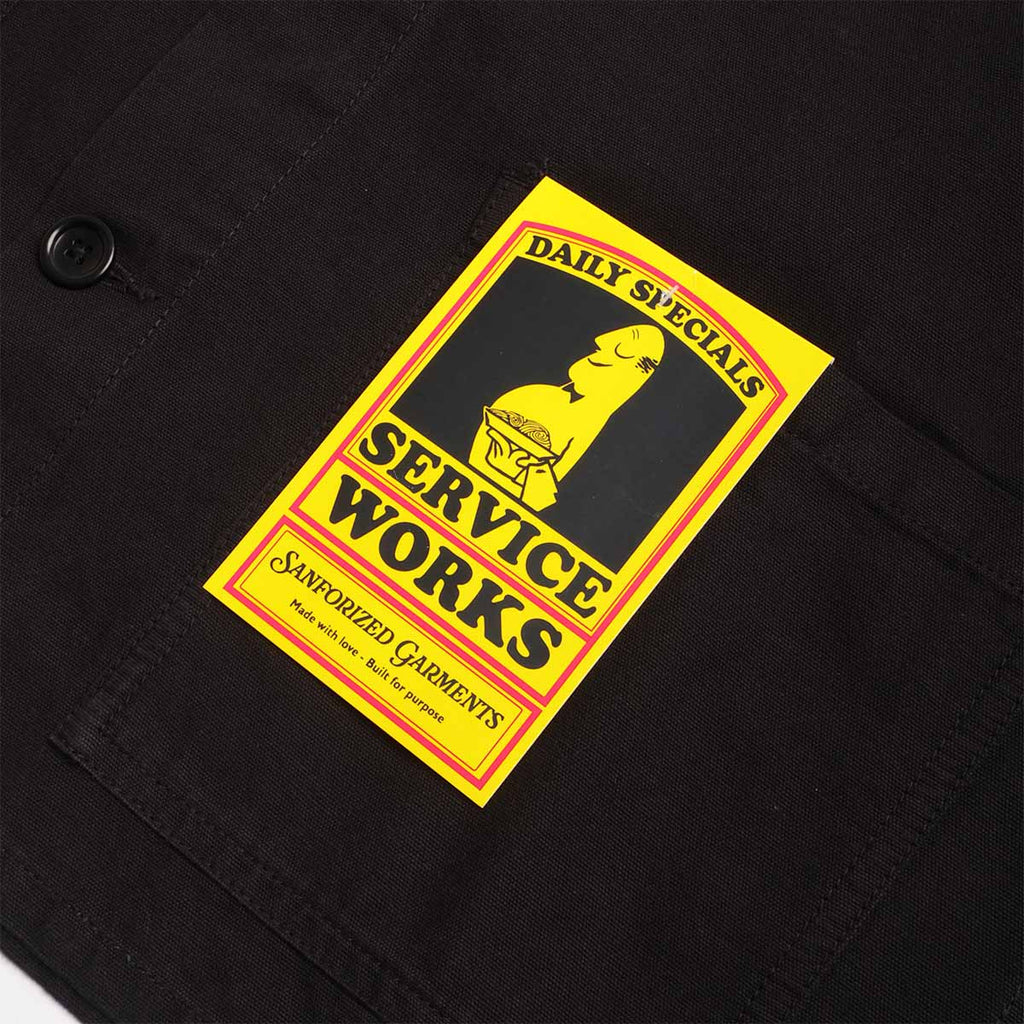 Service Works Canvas Chore Shirt, Black, Detail Shot 3