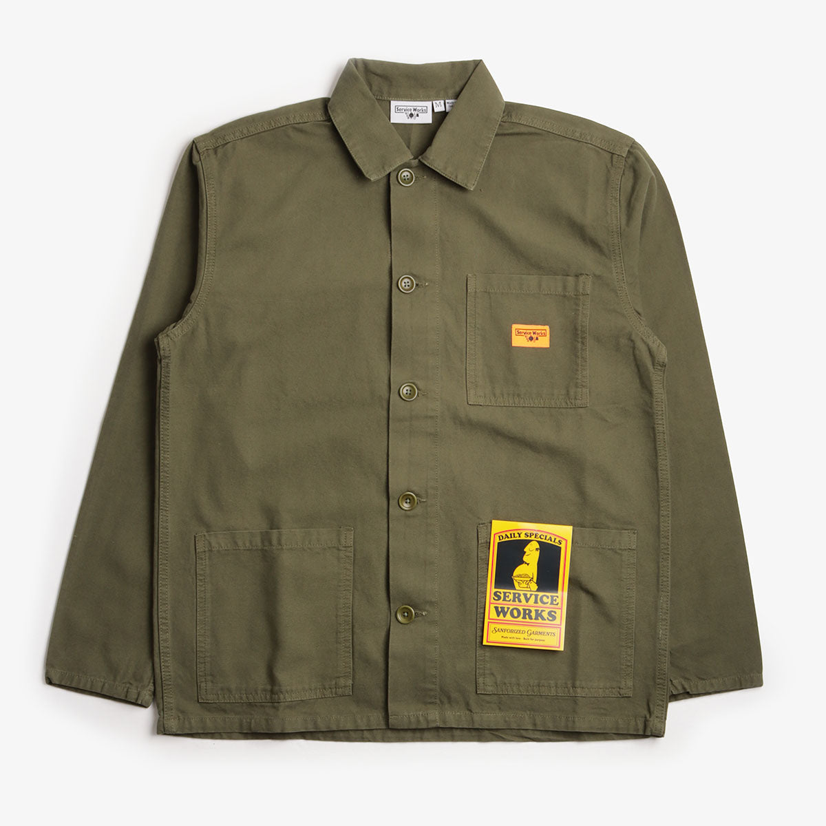 Service Works Canvas Chore Shirt, Olive, Detail Shot 1