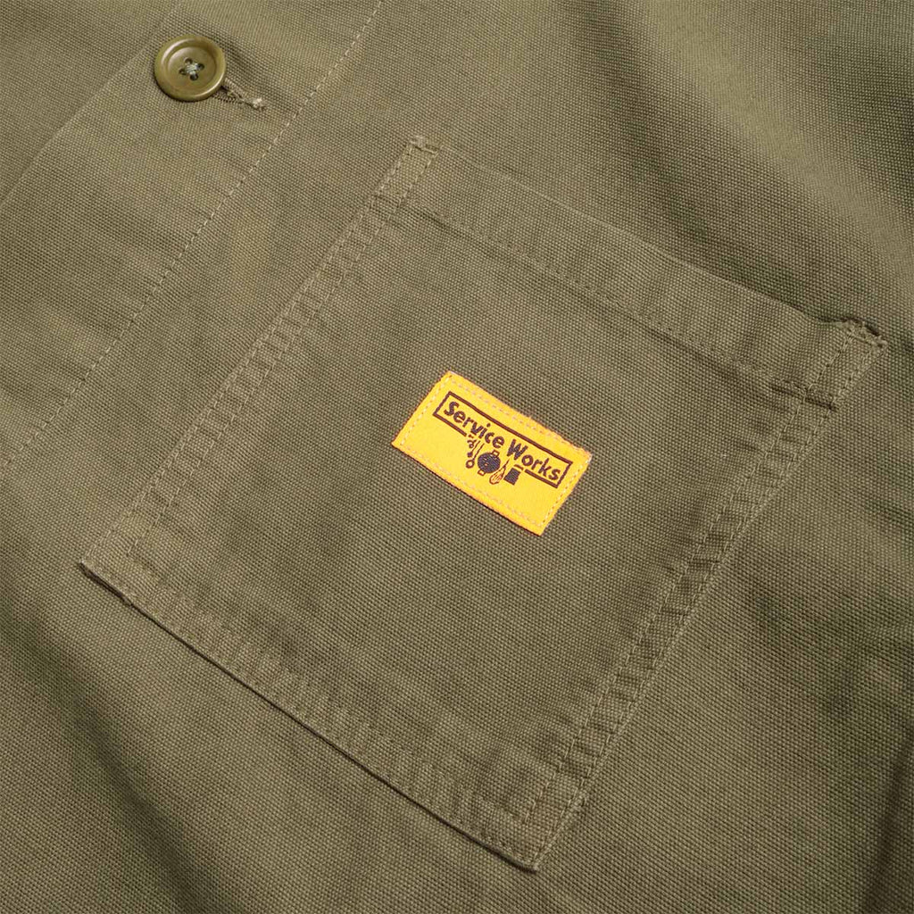 Service Works Canvas Chore Shirt, Olive, Detail Shot 4