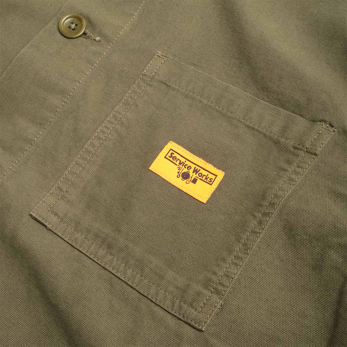 Service Works Canvas Chore Shirt, Olive, Detail Shot 4