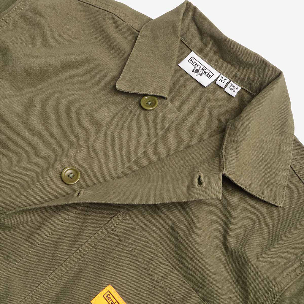 Service Works Canvas Chore Shirt, Olive, Detail Shot 5