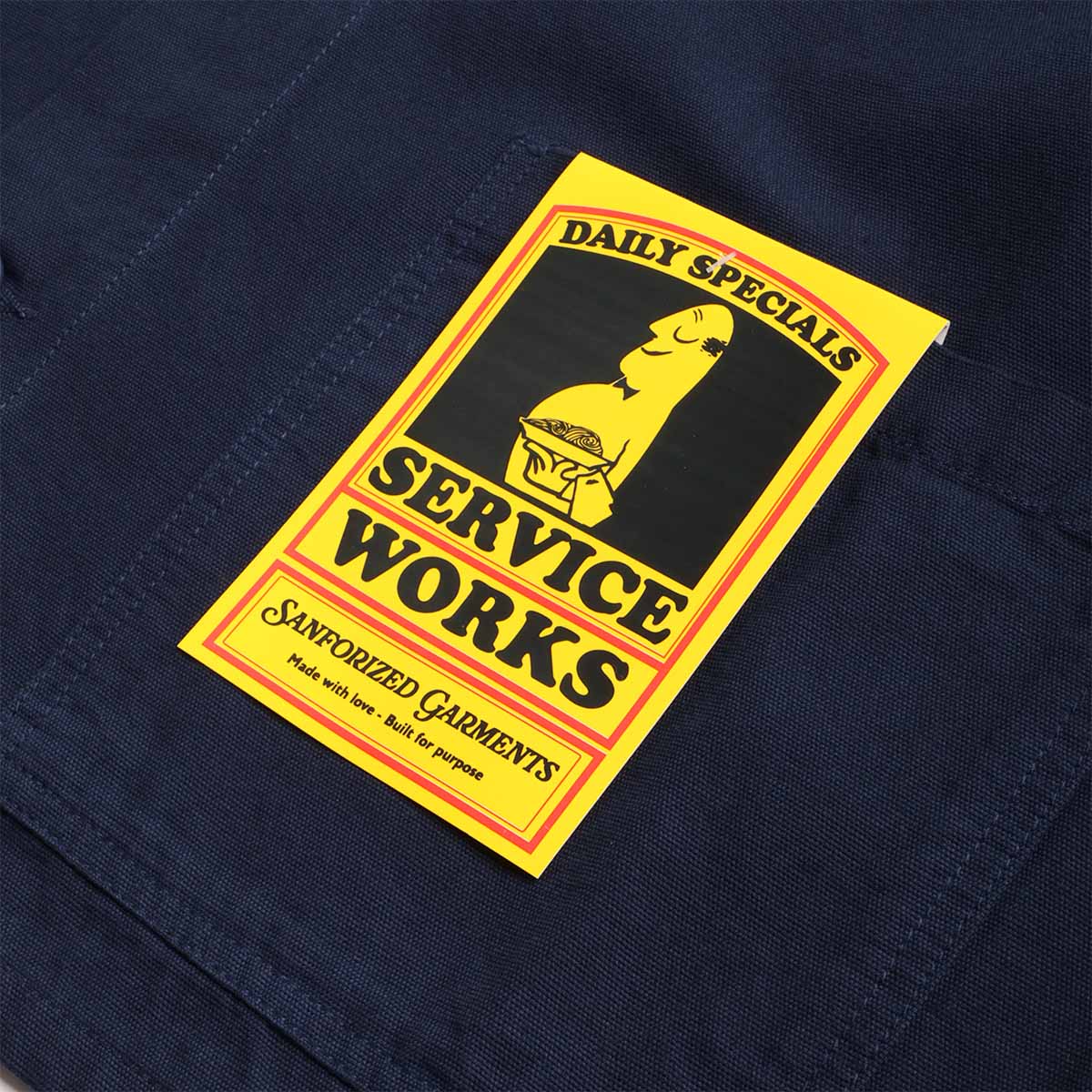 Service Works Canvas Chore Shirt, Navy, Detail Shot 3