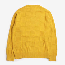 thumbnail Service Works Check Knit Crewneck, Ochre, Detail Shot 2