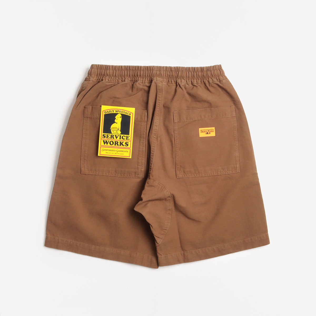 Service Works Classic Chef Shorts, Bark, Detail Shot 2