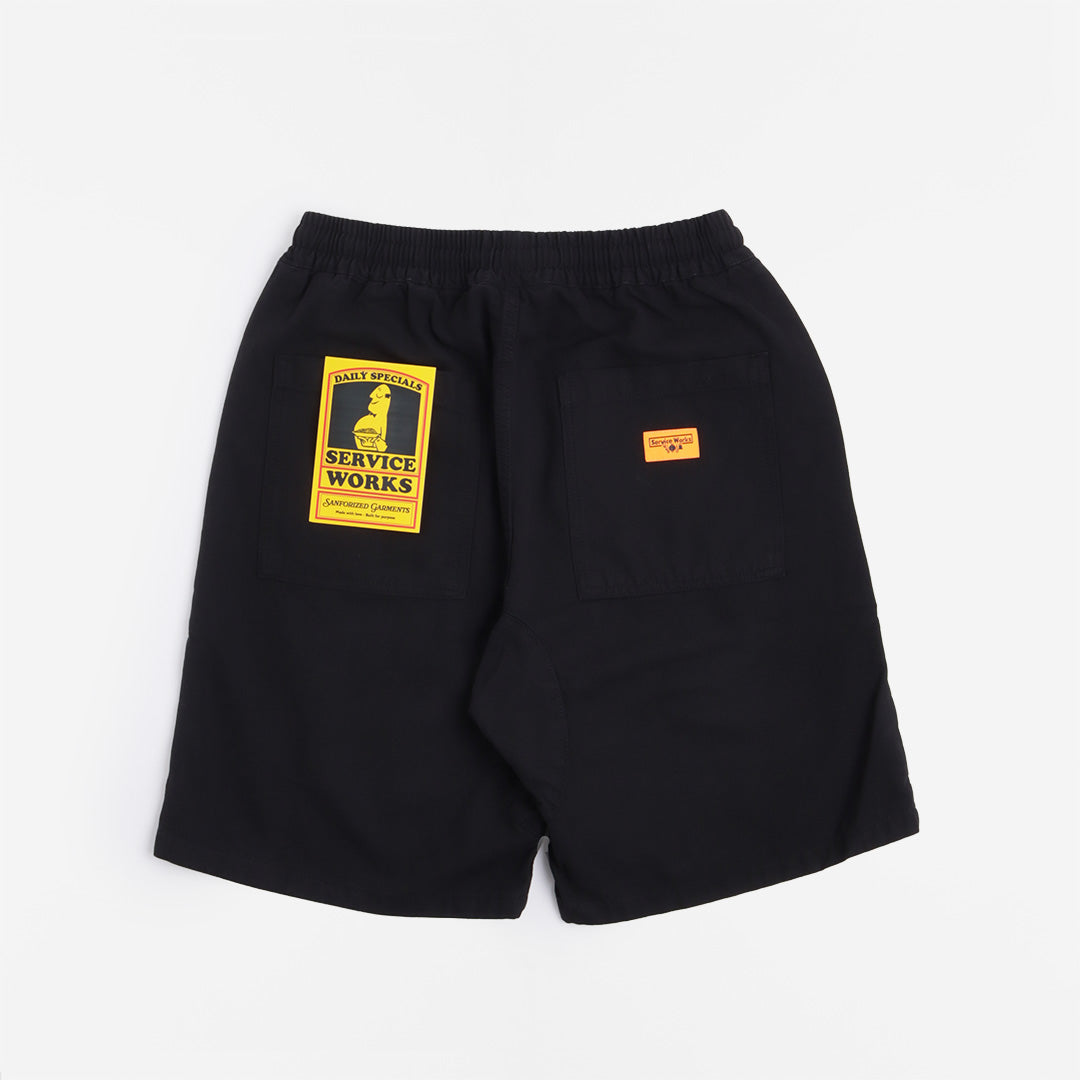 Service Works Classic Chef Shorts, Black, Detail Shot 3