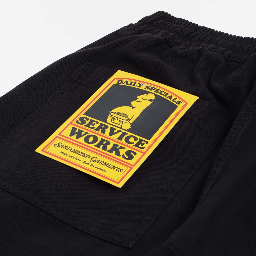Service Works Classic Chef Shorts, Black, Detail Shot 5