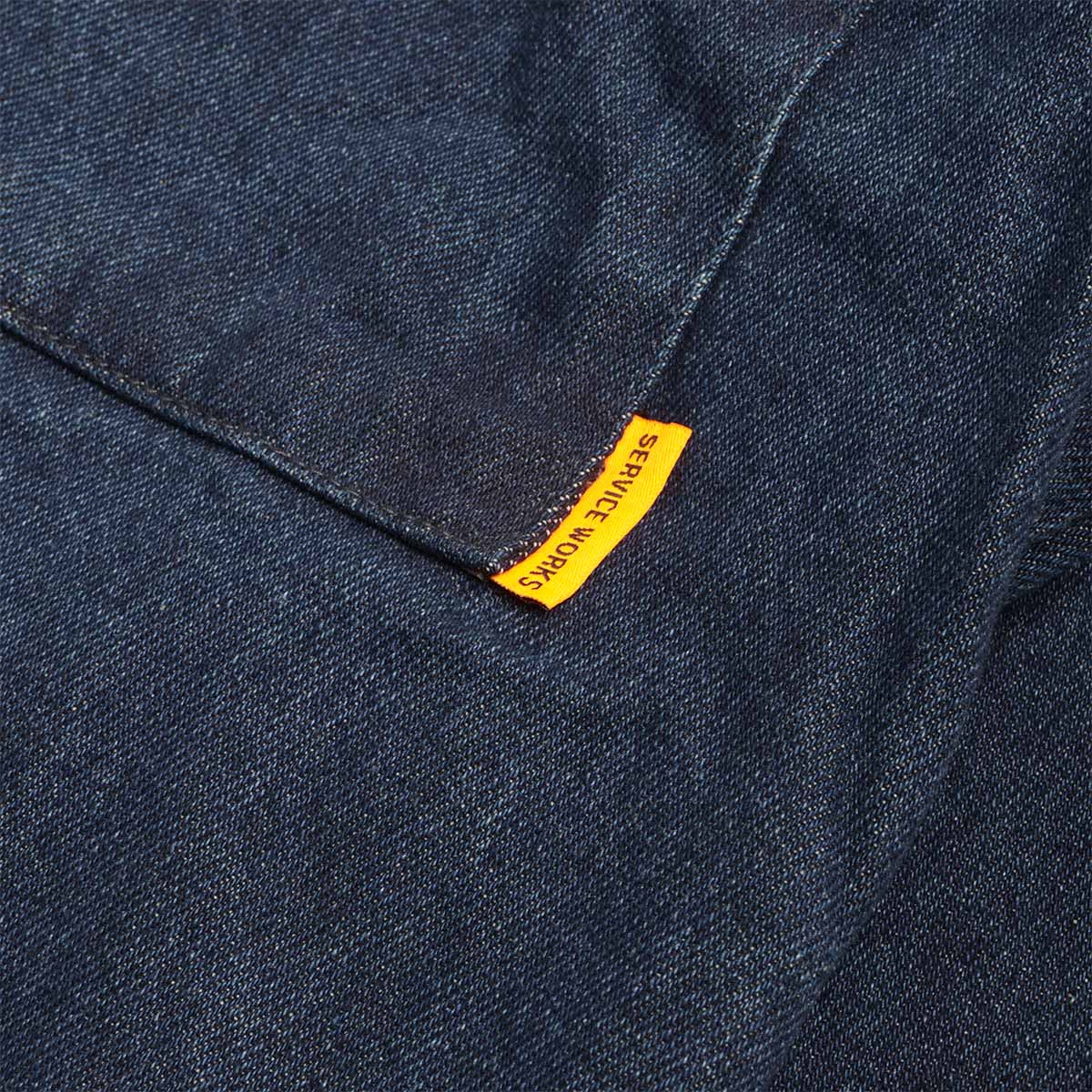 Service Works Denim Script Popover Jacket, One Wash, Detail Shot 2