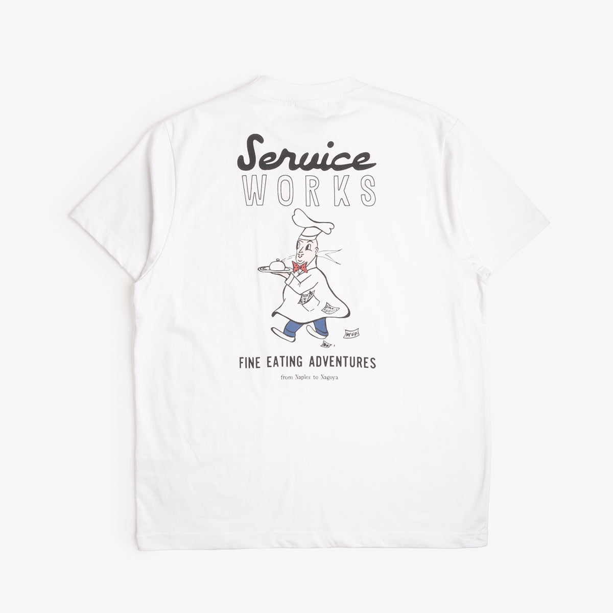 Service Works Eating Adventures Tee in White, back print