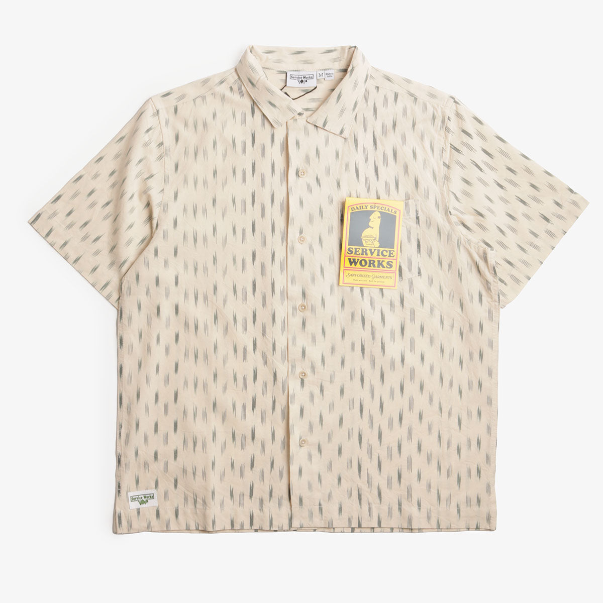 main Service Works Ikat Shirt, White, Detail Shot 1