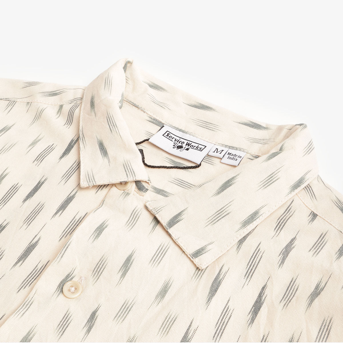 main Service Works Ikat Shirt, White, Detail Shot 2