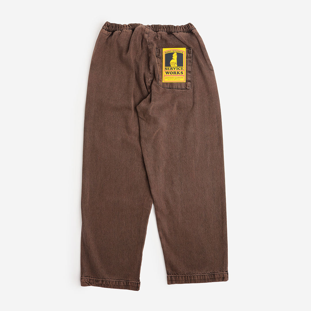 Service Works label on back pocket, umber chef pants