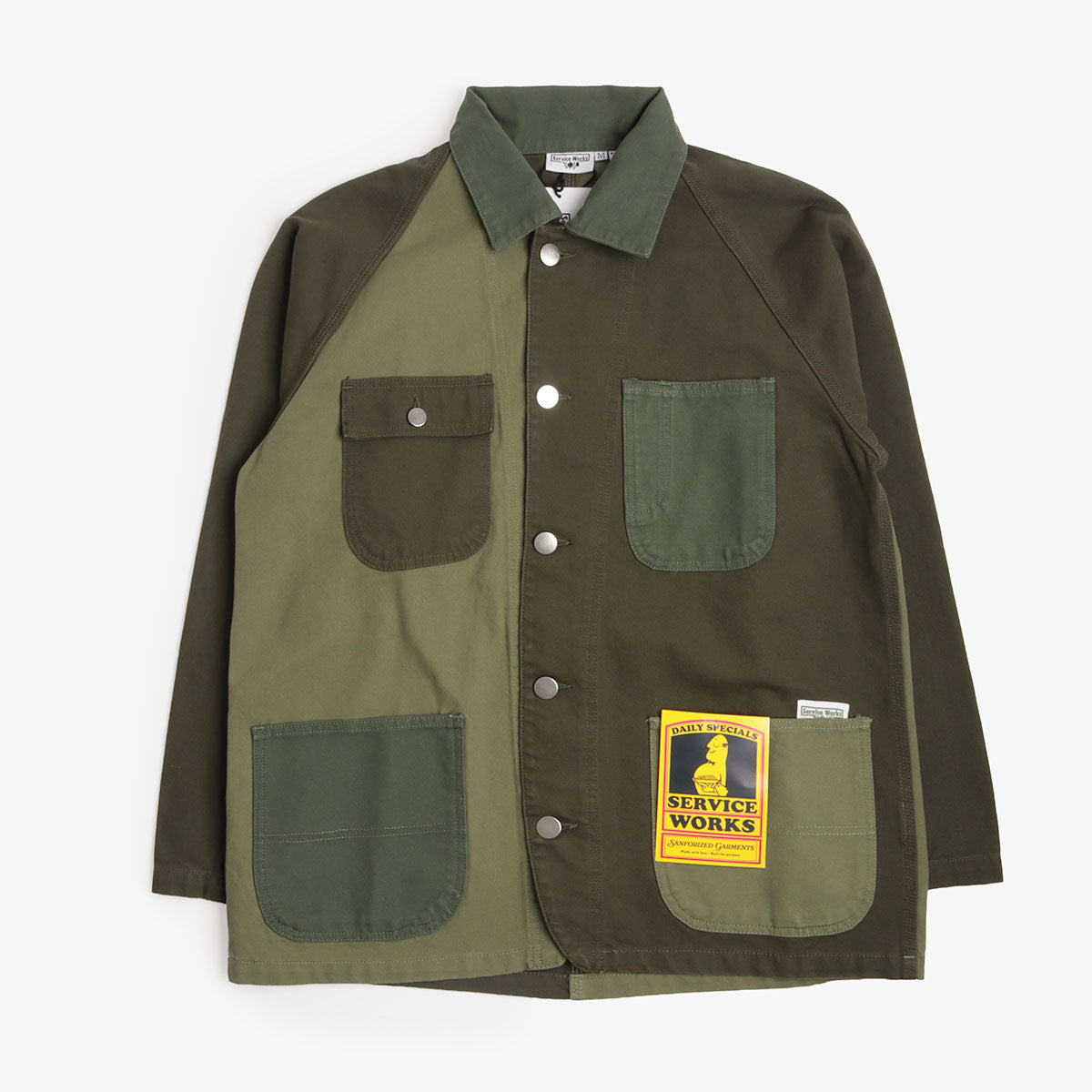 Service Works Patchwork Coverall 2.0 in Green, front view