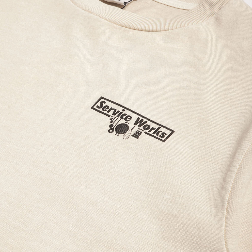 Service Works Pigment Dyed Trademark T-Shirt, Natural, Detail Shot 2