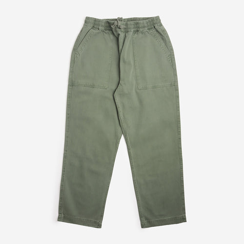 Service Works Pigment Herringbone Chef Pants in Olive, front view