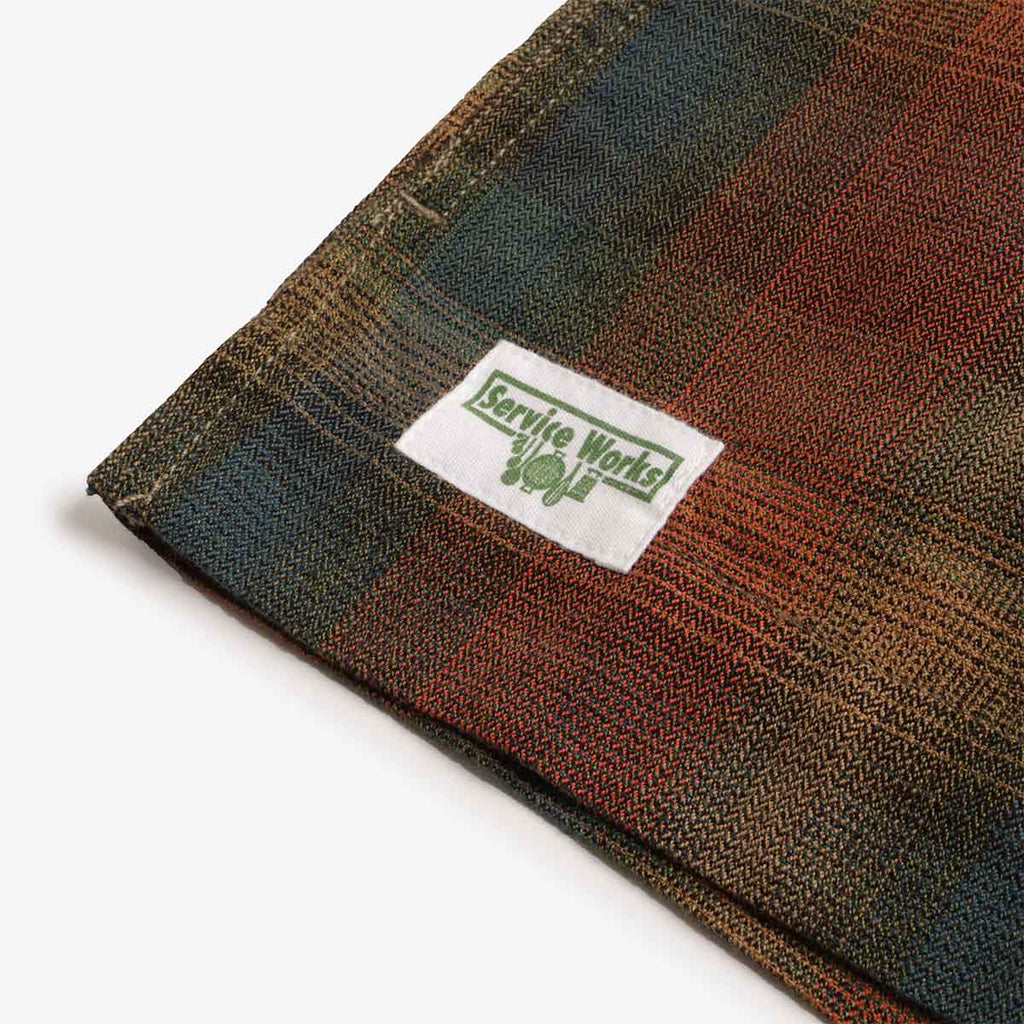 Service Works Plaid Resort Shirt, Brown, Detail Shot 4