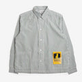 Service Works Poplin Stripe Waiter Shirt, Forest, Detail Shot 1