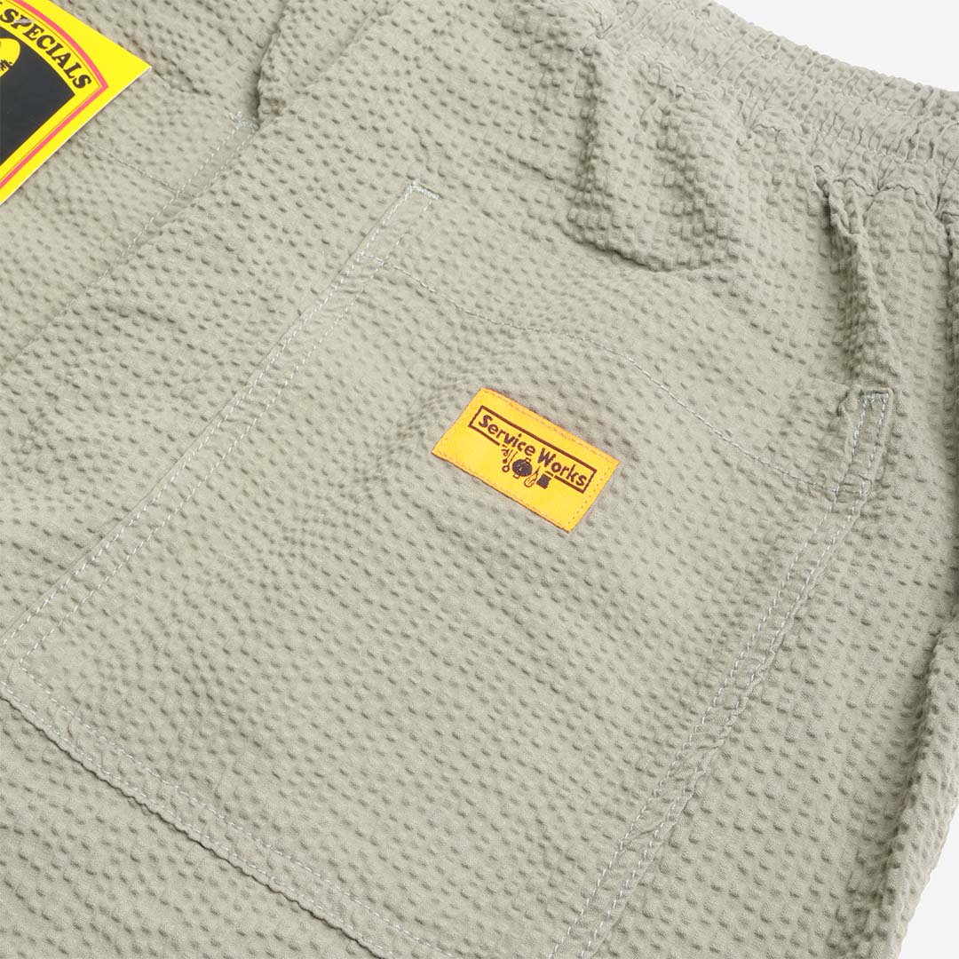 main Service Works Seersucker Chef Pants, Sage, Detail Shot 4