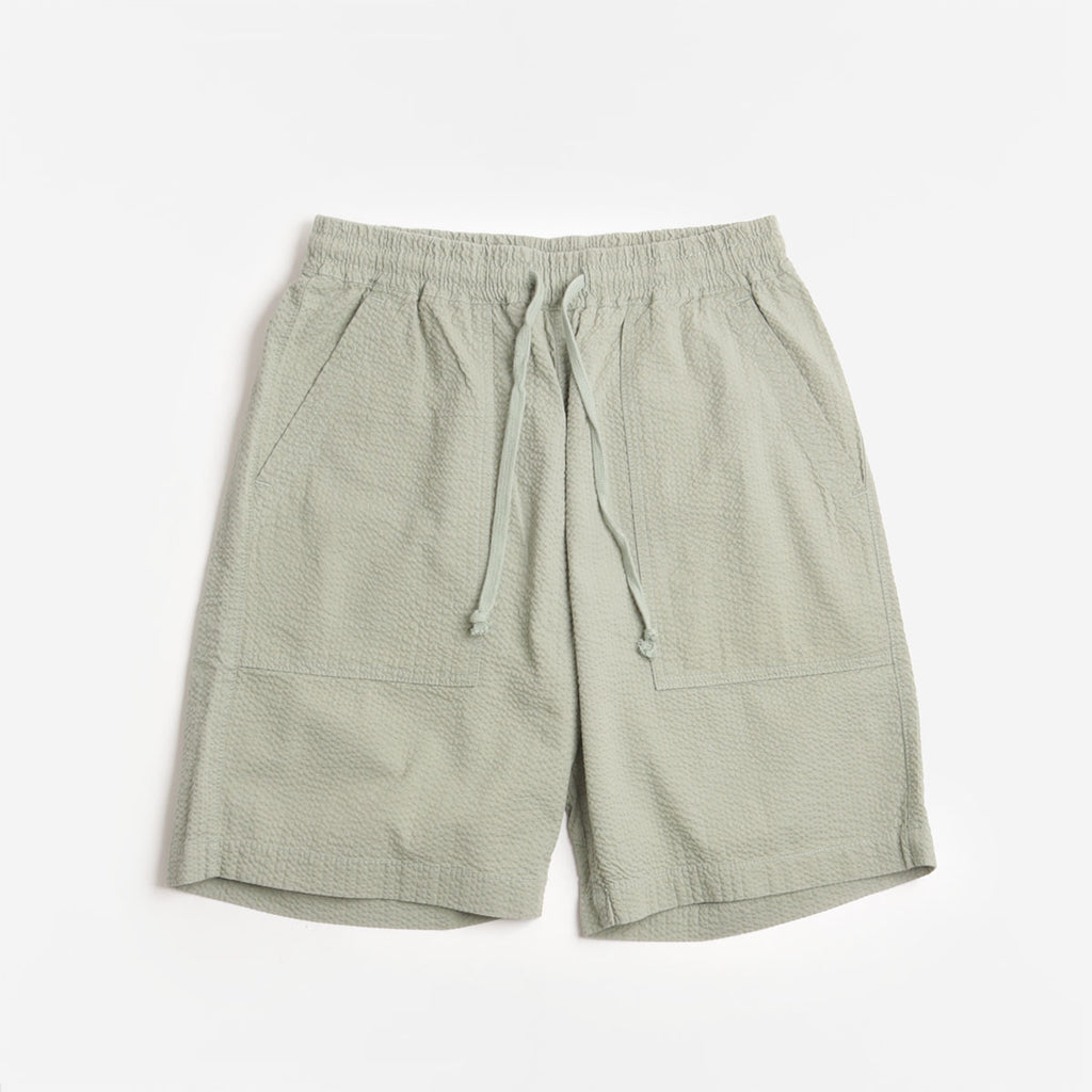 Service Works Seersucker Chef Shorts, Sage, Detail Shot 1