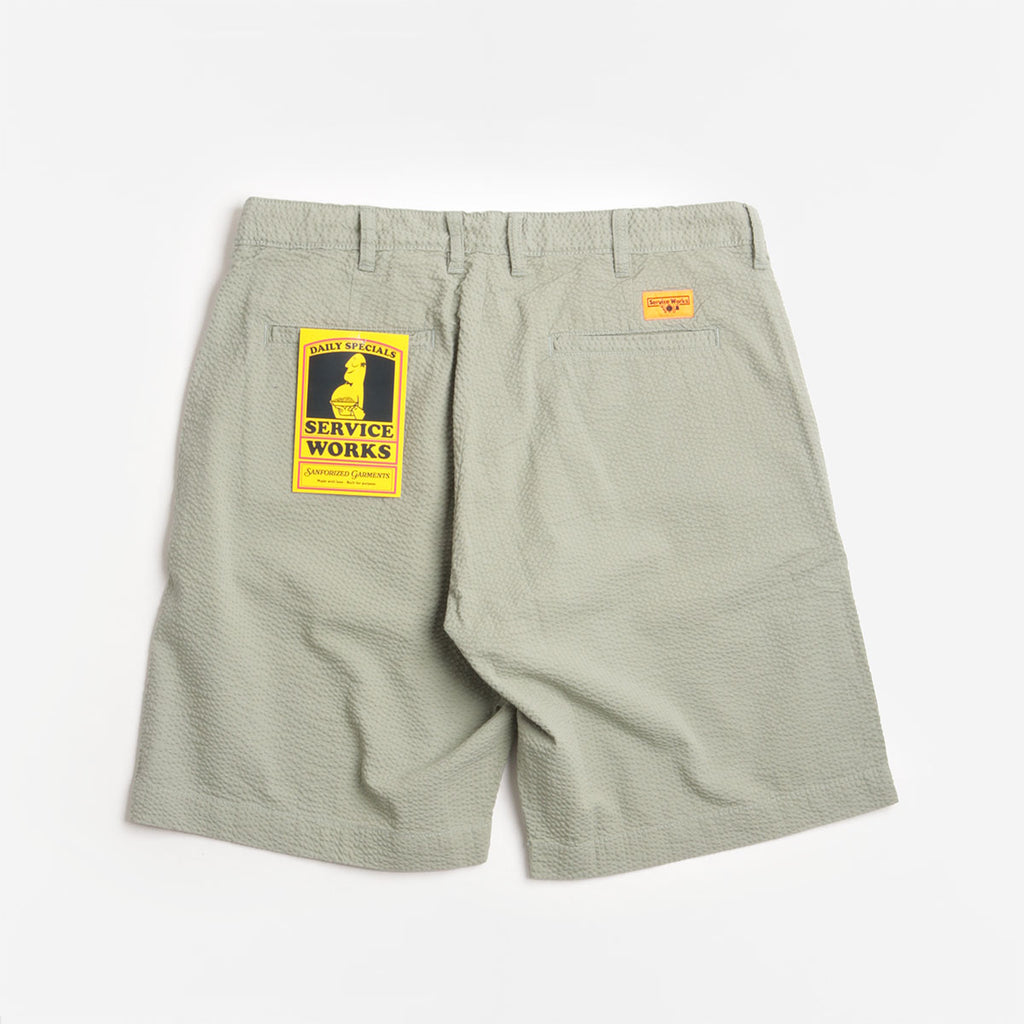 Service Works Seersucker Part Timer Shorts, Sage, Detail Shot 2