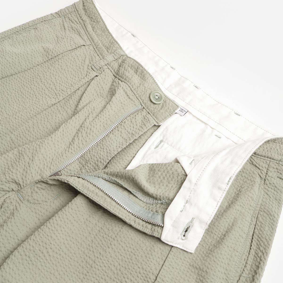 main Service Works Seersucker Part Timer Shorts, Sage, Detail Shot 3